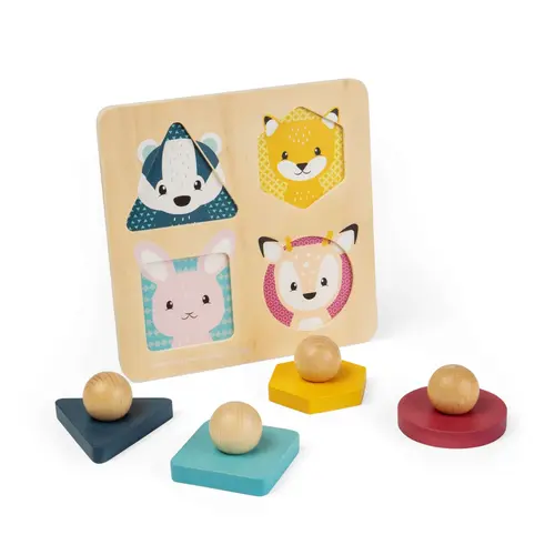 Bigjigs Bigjigs Woodland Shape Puzzle – Houten Vormpuzzel met Dikke Knoppen (FSC®)