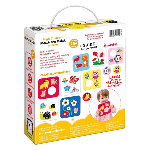 Banana Panda Banana Panda Hoog Contrast Puzzel Zoek Dezelfde – Tweedelige Puzzels voor Eerste Herkenning