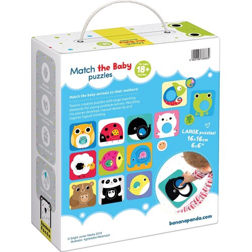 Banana Panda Banana Panda Match de Baby Puzzel – Dieren en Baby’s Koppelen (12 Puzzels)