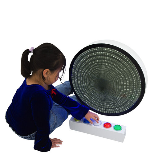 Interactieve Infinity Spiegel 60cm  met drukknoppen
