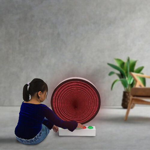 Interactieve Infinity Spiegel 60cm  met drukknoppen