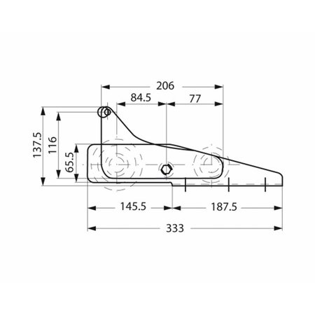Boegroller scharnierend / RVS