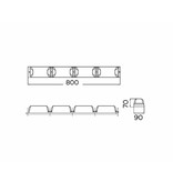 osculati Rechte steigerfender - 800x90x70mm