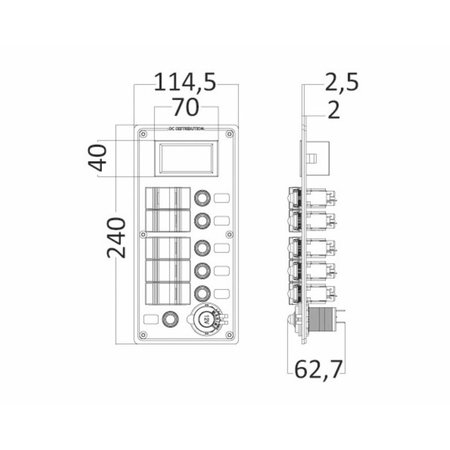 osculati Electrical panel PCAL series with 9/32V digital voltmeter