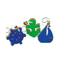 Sleutelhanger schuim, anker/zeilboot/stuurwiel