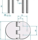 Vlakscharnier rond verdekt