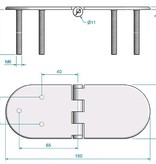 Vlakscharnier rond verdekt