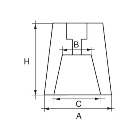 Talamex Schroefas anode zink conisch