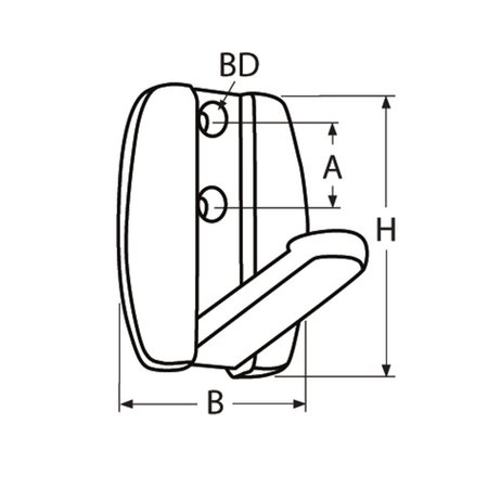 Kledinghaak inklapbaar 50 x 28 mm / RVS