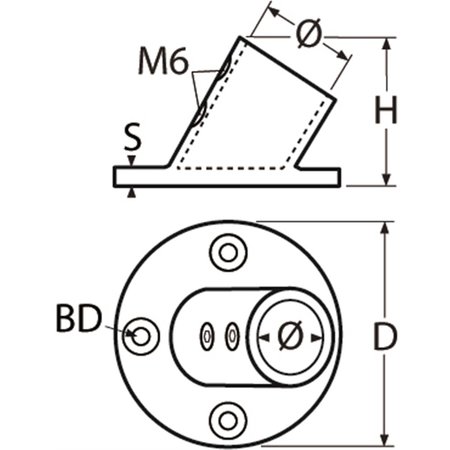 RVS Relingvoet - 60gr.