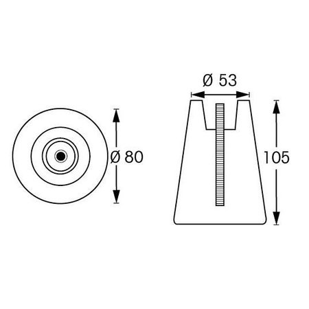 Plastimo Hangende anode aluminium