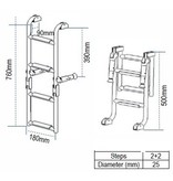 Zwemtrap klapbaar / RVS - Breedte 180mm