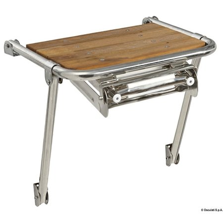 Houten zwemplateau met ladder