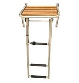 Houten zwemplateau met ladder