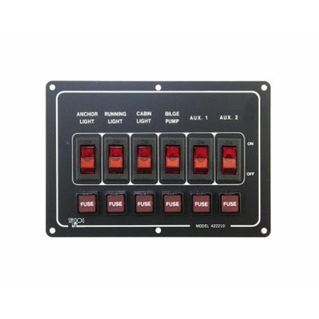 lindemann Horizontaal schakelpaneel 12 V met 6 schakelaars