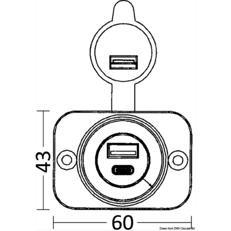 osculati USB poort dubbel - USB + USB C