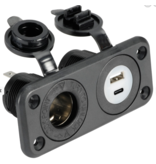 Aanstekeraansluiting + 1 usb en 1 usb-c ingang