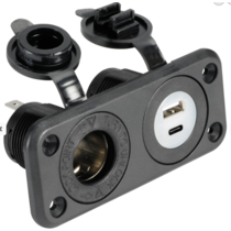 Aanstekeraansluiting + 1 usb en 1 usb-c ingang