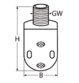 Antenne houder RVS met kunststofrailingmontage