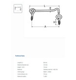 Kajuitdeur haak / RVS AISI 316