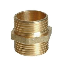 Messing draadfitting dubbel nippel