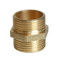 Messing draadfitting dubbel nippel