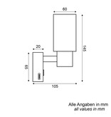 Talamex Talamex Wandlamp Girare LED Touch Dim 10-30 Volt met USB-C Lader