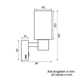 Talamex Talamex Wandlamp Piazaa LED Touch Dim 10-30 Volt met USB-C Lader