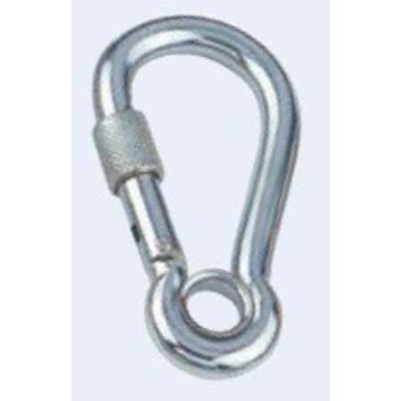 RVS Karabijnhaak met borgsluiting en kous