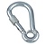Karabijnhaak met borgsluiting en kous / RVS