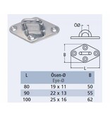 Oogbeugel ruitvormig / RVS