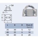 Oogbeugel vierkant / RVS