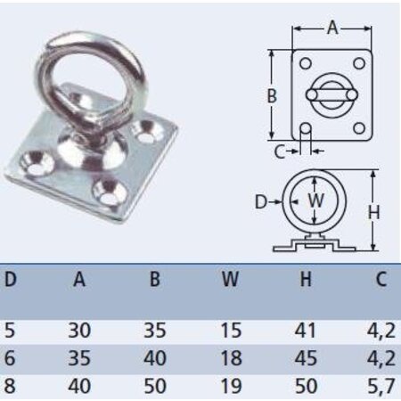 Draaibare oogbeugel RVS