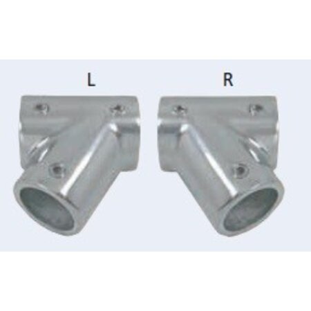 RVS Relingbeslag / T-stuk 60graden