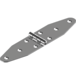 Staartscharnier vlak / RVS - 180 x 38 mm