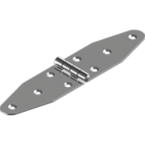 Staartscharnier vlak / RVS - 180 x 38 mm