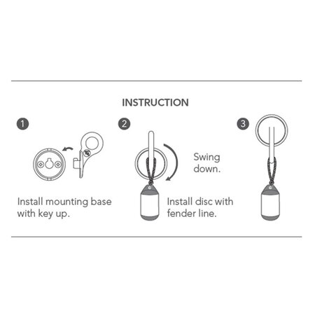 Fenderhaak afneembaar / RVS