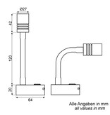 Talamex Led wandlamp Apollo 10-30V dimbaar met USB-C snellader