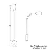 Talamex Led wandlamp Sol 10-30V dimbaar met USB-C snellader