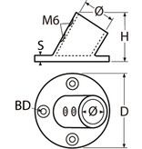 RVS Relingvoet - 60gr. - 22mm
