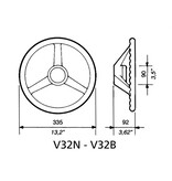 Ultraflex Stuurwiel V32W - Wit 335mm