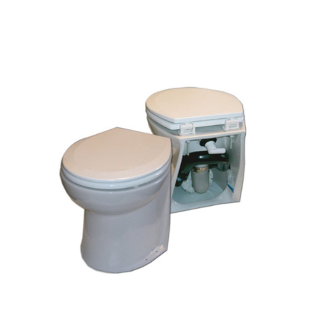 Jabsco De Luxe 17" elektr. toilet, recht met solenoid, soft closing