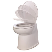 Jabsco De Luxe 17" elektr. toilet, recht met spoelwaterpomp soft closing