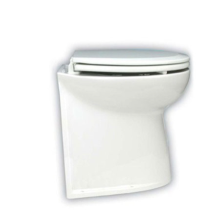 Jabsco De Luxe 17" elektr. toilet, recht met spoelwaterpomp soft closing