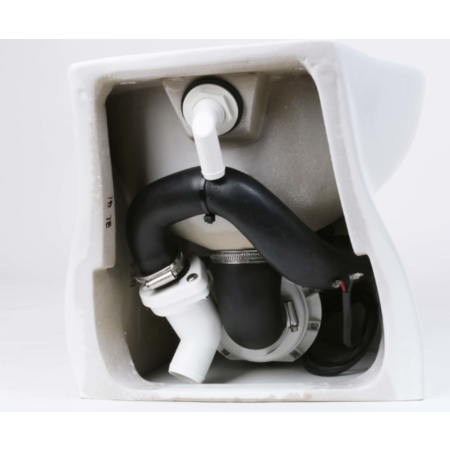 Jabsco De Luxe 14" elektr. toilet 12V, schuin met spoelwaterpomp, soft closing