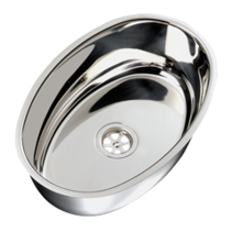 allpa RVS spoelbak, ovaal, 385x265x130mm