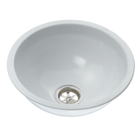 allpa RVS fonteintje met witte epoxy finish