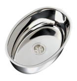 allpa RVS Spoelbak, ovaal, met rookglazen deksel