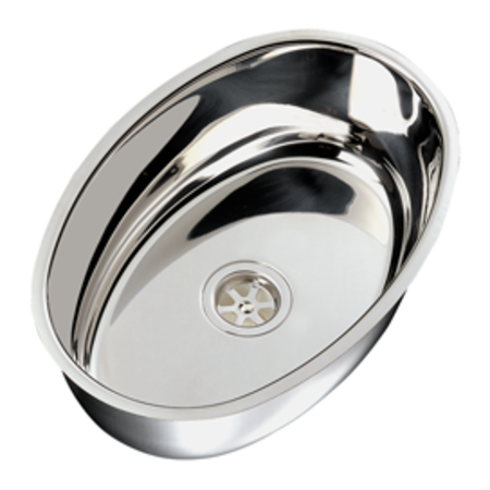 allpa RVS Spoelbak, ovaal, met rookglazen deksel