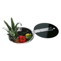 allpa RVS Spoelbak, rond, met gehard glas deksel, 300X180mm incl koudwater kraan